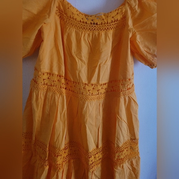 Hale Bob Nagia Solid Dress Bright  Puff Sleeve Dress - Picture 3 of 5